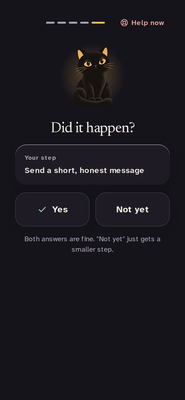 Check back: Did it happen? Yes, or Not yet